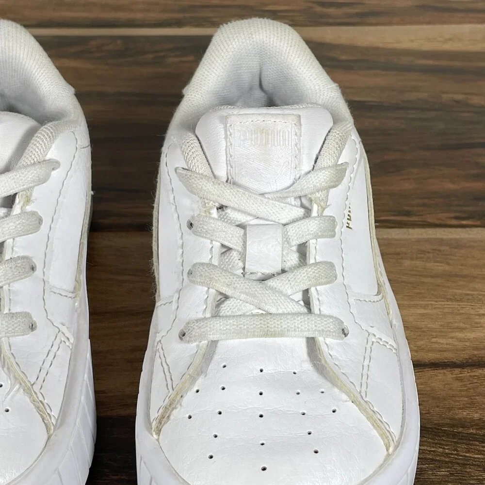 Puma Cali Star Toddler Boys Size 9C Shoes White Faux Leather Slip On Sneakers